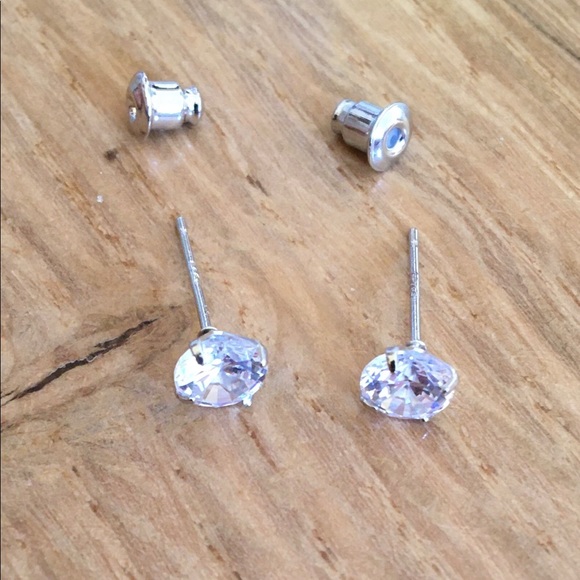 925 CZ Diamond Earrings - Picture 1 of 5
